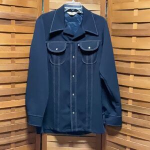 Levi's Panatela Tops Vintage Blue Button Down Shirt White Stitching Men L Long